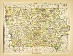 Images Dated 20th June 2015: Map of Iowa 1883