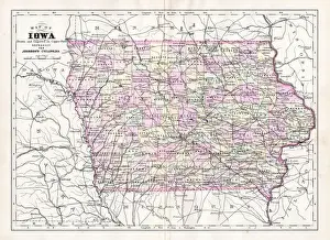 Map of Iowa USA 1894