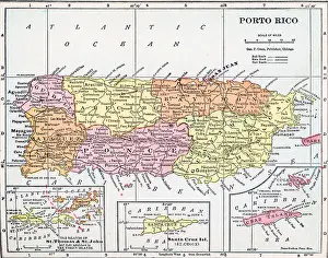 Prints of A color map showing the island territories of the United States including the Commonwealth of Puerto Rico, the US Virgin Islands of St Thomas, St John Discover the World in Maps: Past, Present, and Beyond: Map Of US Island Territories