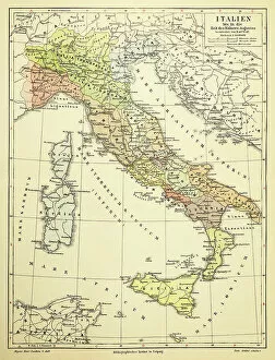 Textured Effect Collection: Map of Italy 1895
