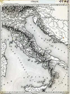 Map Of Italy Undated Engraving