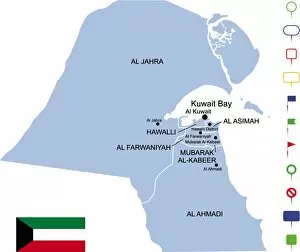 Images Dated 7th October 2017: Map of Kuwait