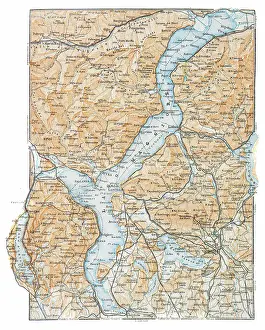 Map of Lake Maggiore, Italy - 1893
