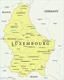 Images Dated 11th November 2018: Map of Luxembourg - Vector