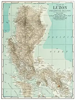 Map of Luzon, Philippines islands 1899