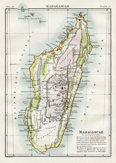 Images Dated 23rd August 2017: Map of Madagascar 1883