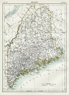 USA Maps Collection: Map of Maine 1883