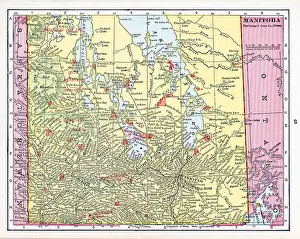 Prints of A color map of the province of Manitoba, Canada, 1922. (Photo by Interim Archives/Getty Images) Discover the World in Maps: Past, Present, and Beyond: Map Of Manitoba