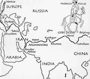 Map of Marco Polo's Travels