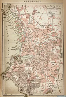 Images Dated 29th January 2016: Map of Marseille 1898