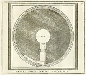 Last Resting Places Prints: Map of the mausoleum of Cecilia Metella