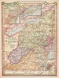 Map of middle atlantic states 1889