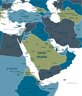 Images Dated 7th October 2017: Map of Middle East
