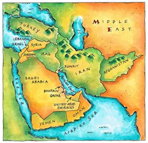 Images Dated 2nd September 2005: Map of the Middle East