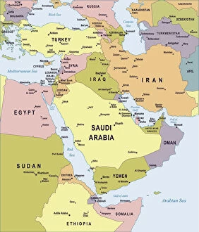 Trending: Map of Middle East - illustration