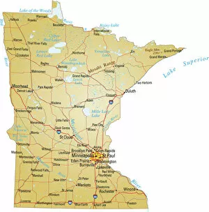 Images Dated 29th May 2018: Map of Minnesota