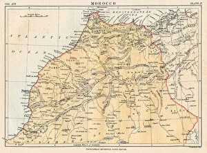 Morocco, North Africa Collection: Map of Morocco 1883