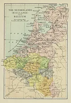Map of the Netherlands and Belgium