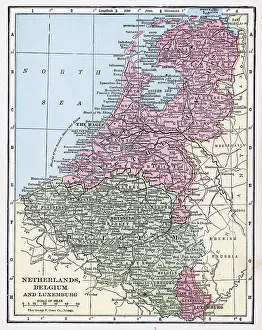 Prints of A color map of the Netherlands, Belgium, and Luxemburg, 1922. (Photo by Interim Archives/Getty Images) Discover the World in Maps: Past, Present, and Beyond: Map Of The Netherlands, Belgium, And Luxemburg
