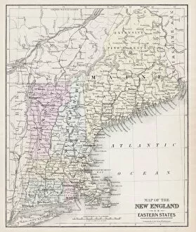 Images Dated 8th May 2018: Map of New England 1877