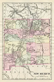 New Mexico Collection: Map of New Mexico 1885