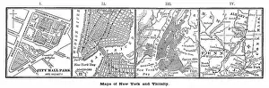 Map of New York and vicinity engraving 1867