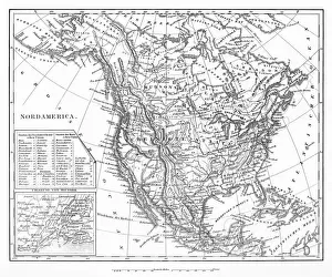 Drypoint Prints: Map of North America
