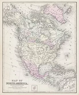 United States Gallery: Map of North America 1877