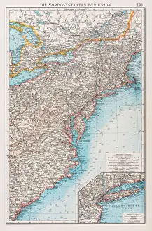 Map of north states USA 1896