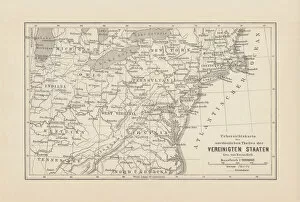 Images Dated 25th January 2016: Map of Northeast United States, published in 1882