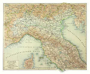 Images Dated 28th April 2016: Map of northern Italy 1895