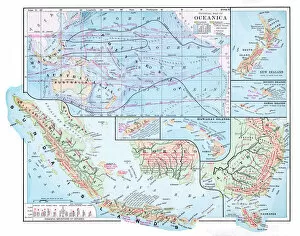 New Zealand Gallery: Map of Oceania 1877