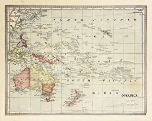 Images Dated 9th September 2014: Map of Oceania 1884