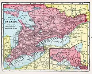 Prints of A color map of the province of Ontario, Canada, 1922. (Photo by Interim Archives/Getty Images) Discover the World in Maps: Past, Present, and Beyond: Map Of Ontario
