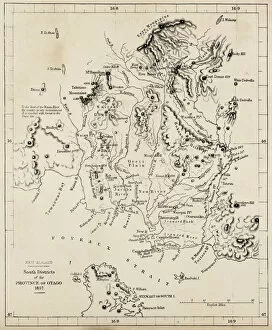 Images Dated 23rd April 2019: Map of the Otago Region in New Zealand - 19th Century