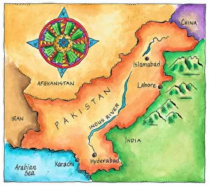 Images Dated 2nd September 2005: Map of Pakistan