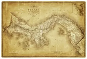 Atlantic Ocean Gallery: Map of Panama 1864