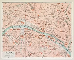 Images Dated 25th June 2015: Map of Paris 1895