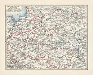 Images Dated 15th November 2018: Map of Poland and Western Russia (Belarus), lithograph, published 1897