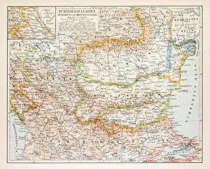Images Dated 30th June 2015: Map of Rumania Bulgaria 1896