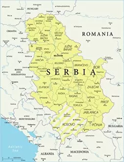 Images Dated 11th November 2018: Map of Serbia - Vector