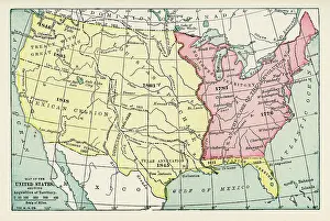 Map Showing The Acquisition Of Territory Of The United States