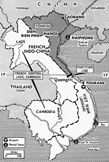 Hanoi Prints: Map Showing French Occupation in Indo-China