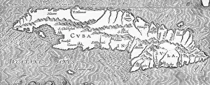 Map Showing Island of Cuba and Surrounding Areas