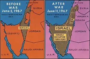 Map Showing Israeli Gains from Six Day War