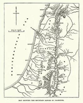 Ground Gallery: Map showing the mountain ranges of Palestine