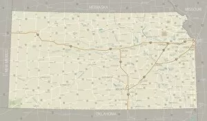 Images Dated 2nd October 2018: Map showing the roads in Kansas city