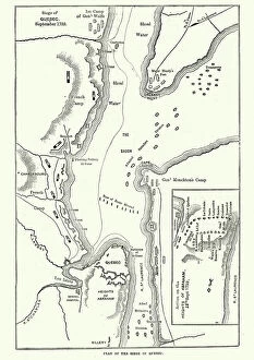 Battle Maps and Plans Gallery: Map of the Siege of Quebec, Canada 1759