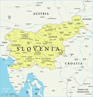 Images Dated 11th November 2018: Map of Slovenia - Vector