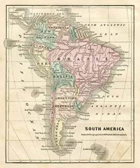 Images Dated 27th July 2016: Map of South America 1856